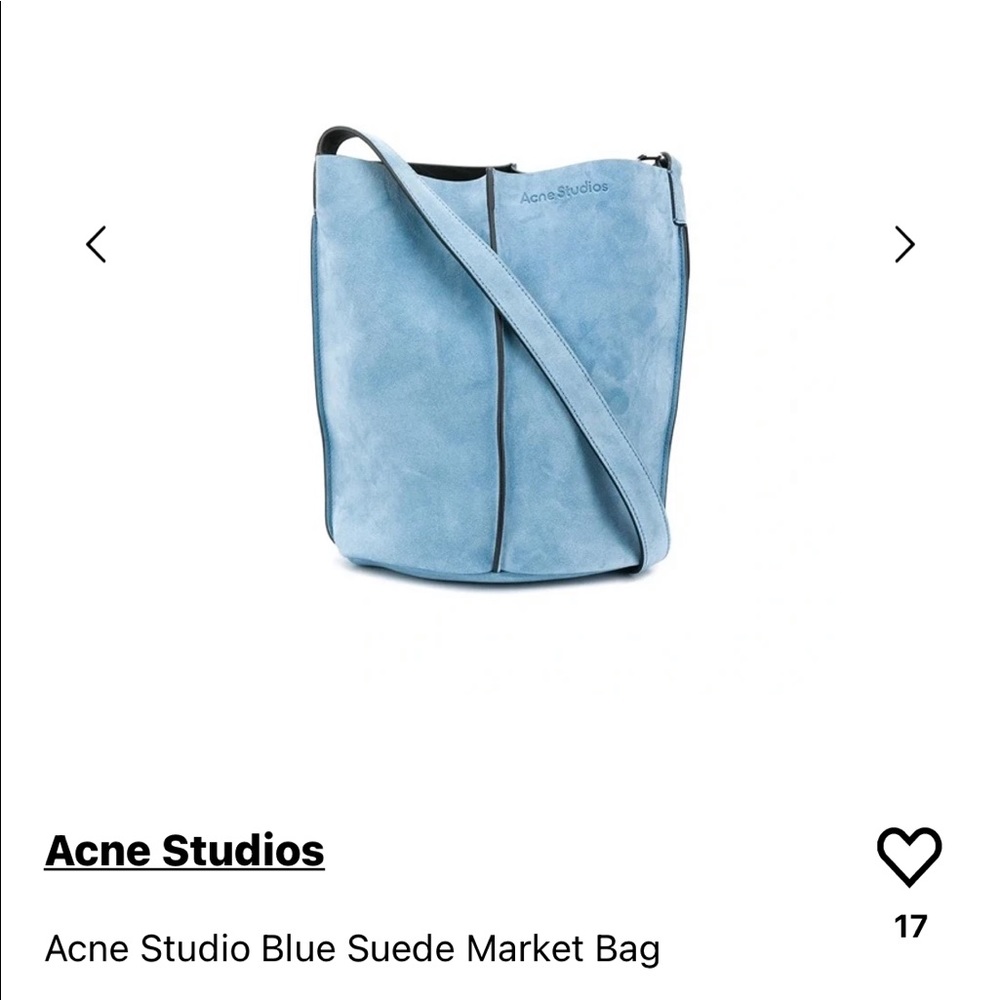 Acne Studios Light Blue Suede Bucket Shoulder Bag